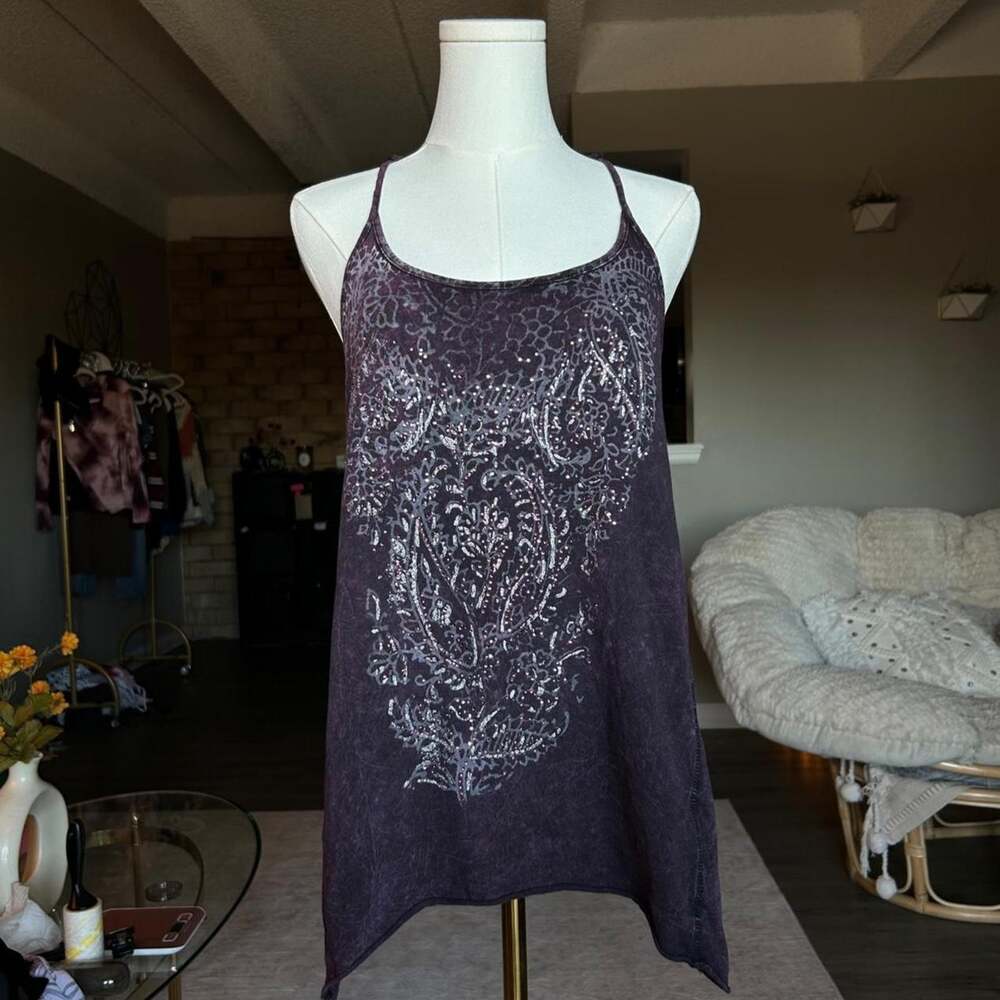Maurice's Purple silver sequin halter